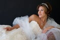 Reclining Bride with Happy Look on Face