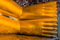 Reclining buddha feet Wat Pho temple bangkok thailand Royalty Free Stock Photo