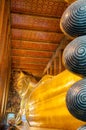 Reclining Buddha gold statue in Wat Pho buddhist temple Royalty Free Stock Photo