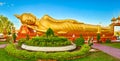 Reclining Buddha. Vientiane, Laos. Panorama Royalty Free Stock Photo