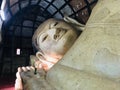 Reclining Buddha at Shwesandaw pagoda in Bagan city, Myanmar Royalty Free Stock Photo