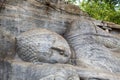 Reclining Buddha statue of Gal Vihara, an Unesco World Heritage Site in Polonnaruwa, Sri Lanka Royalty Free Stock Photo