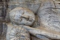 Reclining Buddha statue of Gal Vihara, an Unesco World Heritage Site in Polonnaruwa, Sri Lanka Royalty Free Stock Photo