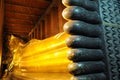 Reclining Buddha Statue at Wat Pho in Bangkok Royalty Free Stock Photo