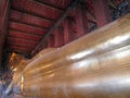 The reclining buddha statue in the Wat Pho temple