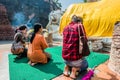 Reclining buddha statue Wat Yai Chaimongkol Ayutthaya bangkok th Royalty Free Stock Photo