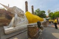 Reclining Buddha Statue at Wat Yai Chaimongkol, Ayutthaya, Thailand Royalty Free Stock Photo