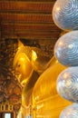 Reclining buddha, wat pho, bangkok Royalty Free Stock Photo