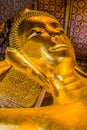 Reclining buddha Wat Pho temple bangkok Thailand Royalty Free Stock Photo