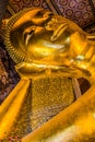 Reclining buddha Wat Pho temple bangkok Thailand Royalty Free Stock Photo