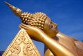 Reclining golden buddha Royalty Free Stock Photo