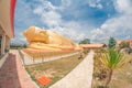 Reclining Golden Buddha at Wat Laem Pho, Koh Yo, Songkhla, Thailand