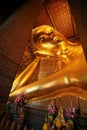 Reclining golden Buddha, Wat Pho, Bangkok Royalty Free Stock Photo