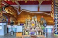 Reclining golen Buddha statue in Wat Koh Sirey