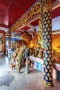 Reclining golen Buddha statue in Wat Koh Sirey