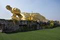 Reclining guanyin or Quan Yin sleep statue for thai people and foriegn travelers travel visit and respect praying of Wat Tham