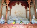 Reclining lanna buddha at Northern Thailand temple
