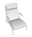 Reclining leather lounge chair, 3D illustration