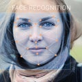 Recognition of female face. Biometric verification and identification Royalty Free Stock Photo