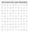 Recognition and rewards outline icons collection. Recognition, Rewards, Appreciation, Acknowledgement, Gratitude