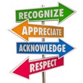 Recognize Appreciation Acknowledge Respect Signs Royalty Free Stock Photo