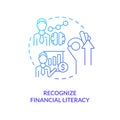 Recognize financial literacy blue gradient concept icon Royalty Free Stock Photo