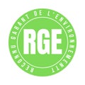 Recognized as guarantor of the environment called RGE in French language