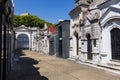 Recoleta cemetery in Buenos Aires beautiful view on empty street Royalty Free Stock Photo