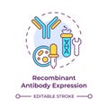 Recombinant antibody expression multi color concept icon