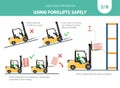 Recomendations about using forklifts safely. Set 3 of 8.