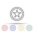 Recommend video multi color icon. Simple thin line, outline vector of online and web icons for ui and ux, website or mobile Royalty Free Stock Photo