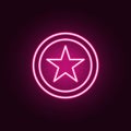 recommend video neon icon. Elements of online and web set. Simple icon for websites, web design, mobile app, info graphics