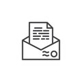 Recommendation envelope line icon