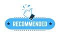 Recommended sign with thumb up, approval banner