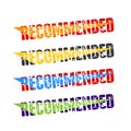 Recommendations inscriptions in different colors and texture abraded effect Royalty Free Stock Photo