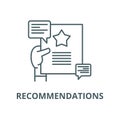 Recommendations vector line icon, linear concept, outline sign, symbol