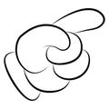 Pointing finger in comic style. Vector illustration. Royalty Free Stock Photo