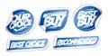 Recommended buy, our choice, best buy stickers set