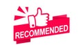 Recommended icon with thumbs up
