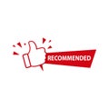 Recommended icon symbol on white background