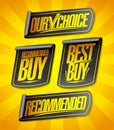 Recommended, our choice, best buy, recommended buy - sale stickers