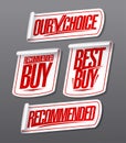 Recommended, our choice, best buy, recommended buy - sale stickers