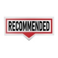 Recommended vector banner recommended. Paper tag for recommend. Best tag for great brand. Emblem. Recommendation tag