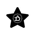Black solid icon for Recommends, star and customer Royalty Free Stock Photo