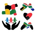 Reconciliation concept. Holding hands and hearts. Reconciliation concept. South Africa