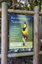 Reconnecting with nature green turquoise information sign, Kirstenbosch Royalty Free Stock Photo