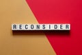 Reconsider word concept on cubes Royalty Free Stock Photo