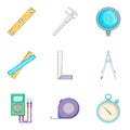 Reconstruct icons set, cartoon style Royalty Free Stock Photo