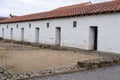 Reconstructed accommodation or barracks at Arbeia Roman Fort, South Shields, South Tyneside, UK