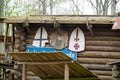 Reconstructed ancient wooden fortification in the outdoor archeological museum of Celtic culture Royalty Free Stock Photo